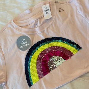 Gap rainbow/watermelon sequin T-shirt